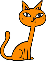 cartoon doodle cat