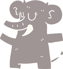 cartoon doodle standing elephant