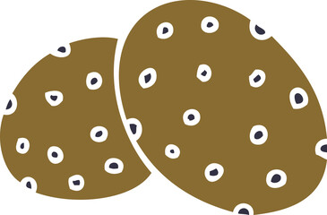 two big cartoon doodle cookies