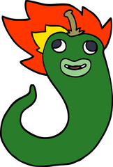 cartoon doodle hot chilly