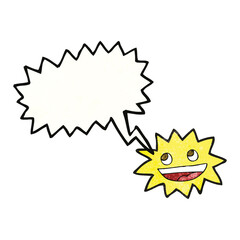 speech bubble textured cartoon star with face