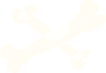 flat color illustration of a cartoon old bones