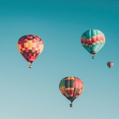 Naklejka premium Colorfull hot air balloons at blue sky