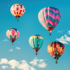 Colorfull hot air balloons at blue sky