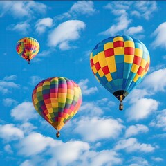 Naklejka premium Colorfull hot air balloons at blue sky