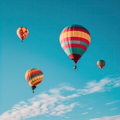 Fototapeta premium Colorfull hot air balloons at blue sky