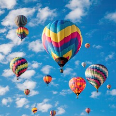 Obraz premium Colorfull hot air balloons at blue sky