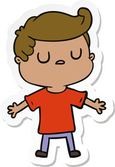 sticker of a cartoon aloof man