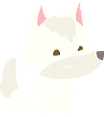 friendly flat color style cartoon wolf