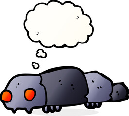cartoon insect with thought bubble