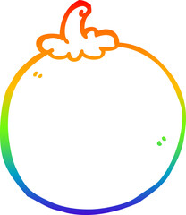 rainbow gradient line drawing cartoon tomato