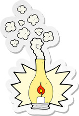 sticker of a cartoon old glass lantern