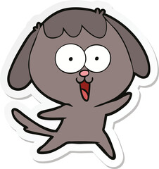 sticker of a cute cartoon dog