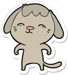 sticker of a happy cartoon dog