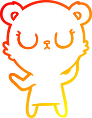 warm gradient line drawing peaceful cartoon polar bear