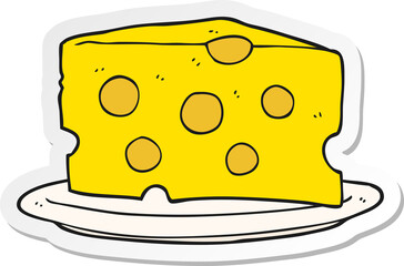 sticker of a cartoon cheese
