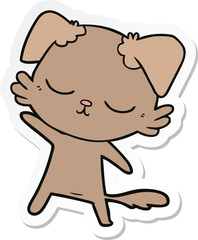 sticker of a cute cartoon dog