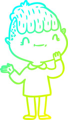 Obraz premium cold gradient line drawing cartoon friendly boy