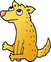 cartoon doodle dog sitting