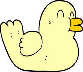 cartoon doodle happy duck