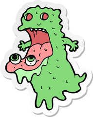 sticker of a cartoon gross ghost