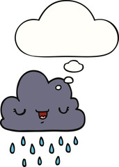 cartoon storm cloud and thought bubble