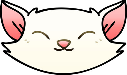 quirky gradient shaded cartoon cat