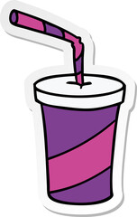 sticker cartoon doodle of fastfood drink