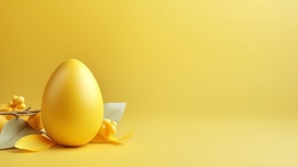 Yellow Egg on Yellow Surface