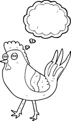 thought bubble cartoon chicken