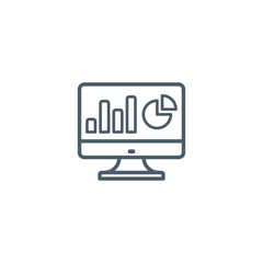 Online analytics line icon