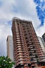 Fototapeta premium Facade of building under construction in Ribeirao Preto, Sao Paulo, Brazil