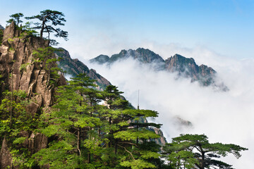 Clouds floats amidst the North Sea area of Huangshan Yellow Mountains.