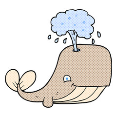 cartoon whale spouting water