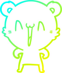 cold gradient line drawing happy polar bear cartoon