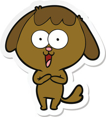 sticker of a cute cartoon dog