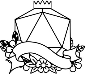 natural twenty D20 dice roll illustration