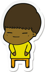 Obraz premium sticker of a cartoon smug boy