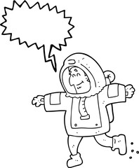 speech bubble cartoon astronaut