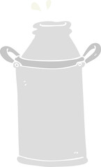 flat color illustration of a cartoon milk barrel