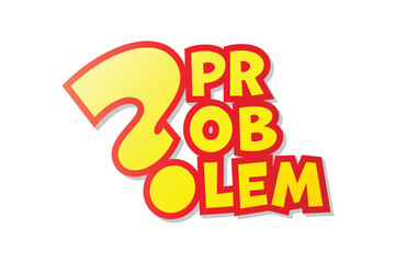 question-red problem concept on white background. problem word