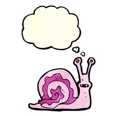 cartoon snail with thought bubble