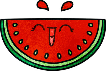 quirky hand drawn cartoon watermelon