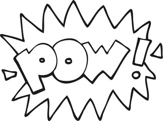 black and white cartoon pow symbol