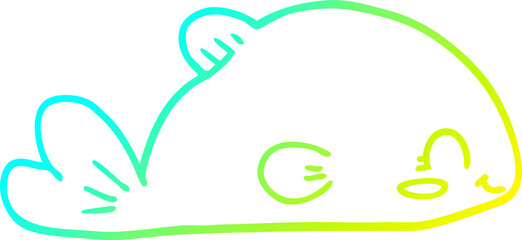 cold gradient line drawing cartoon fish