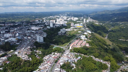 aerial photos of Colombia, landscapes, farms and urban areas
