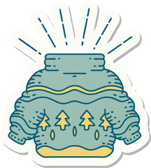 sticker of tattoo style christmas jumper