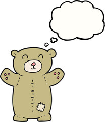 thought bubble cartoon teddy bear