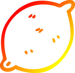 warm gradient line drawing cartoon lime fruit