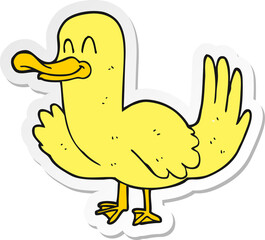 sticker of a cartoon duck